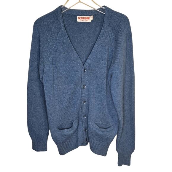 McGregor Royal Clan Blue Cardigan, Size L – Classic & Cozy Button Sweater [0087] - Picture 1 of 8